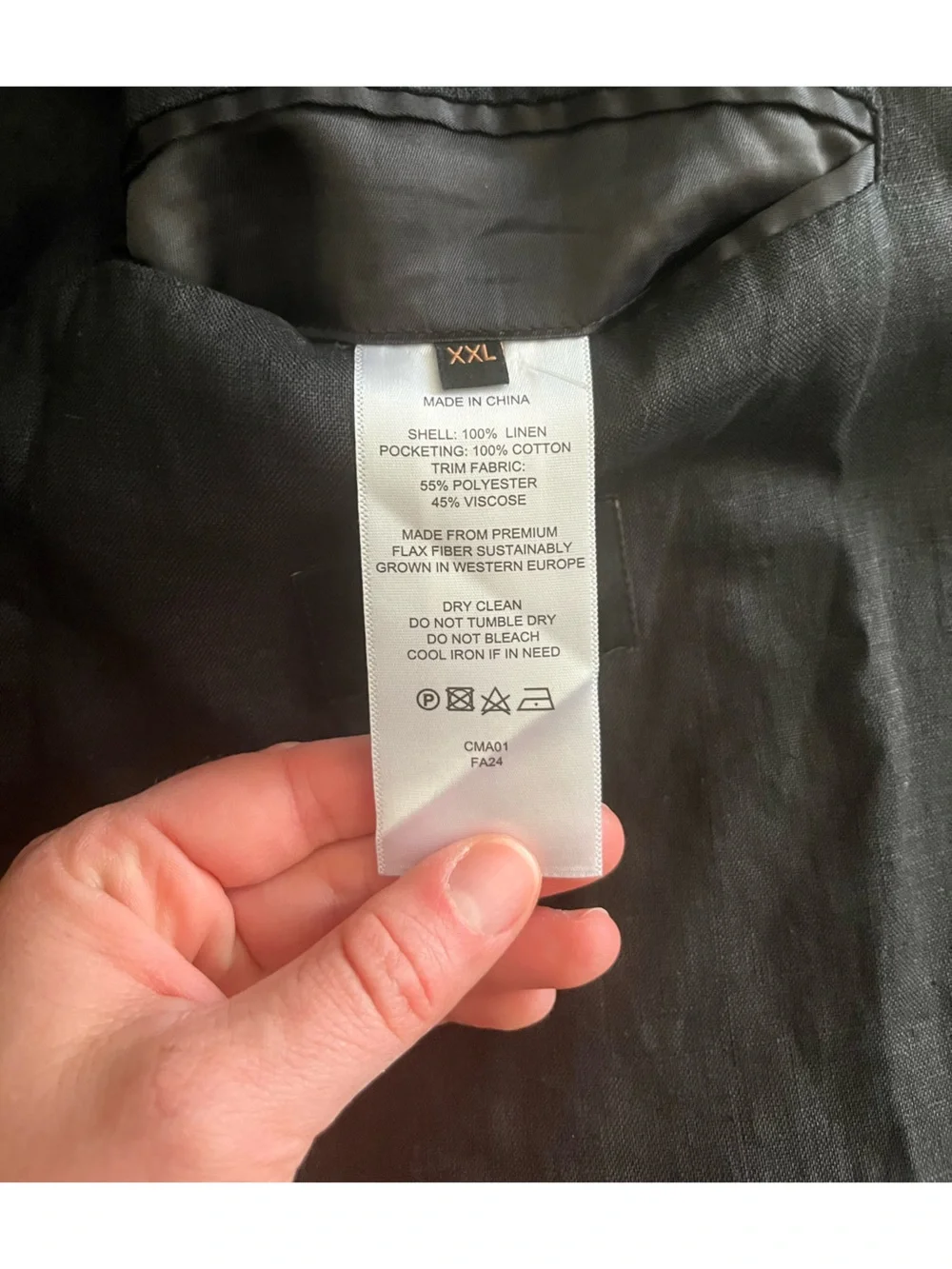 Quince Men’s 100% European Linen Blazer Black - Size XXL